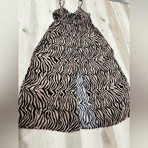 Bow front Animal Print midi dress